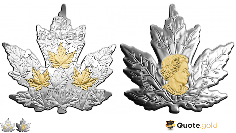 Gilded - Silouette Maple Leaves