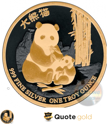 Panda With Cub - Gold Black Empire